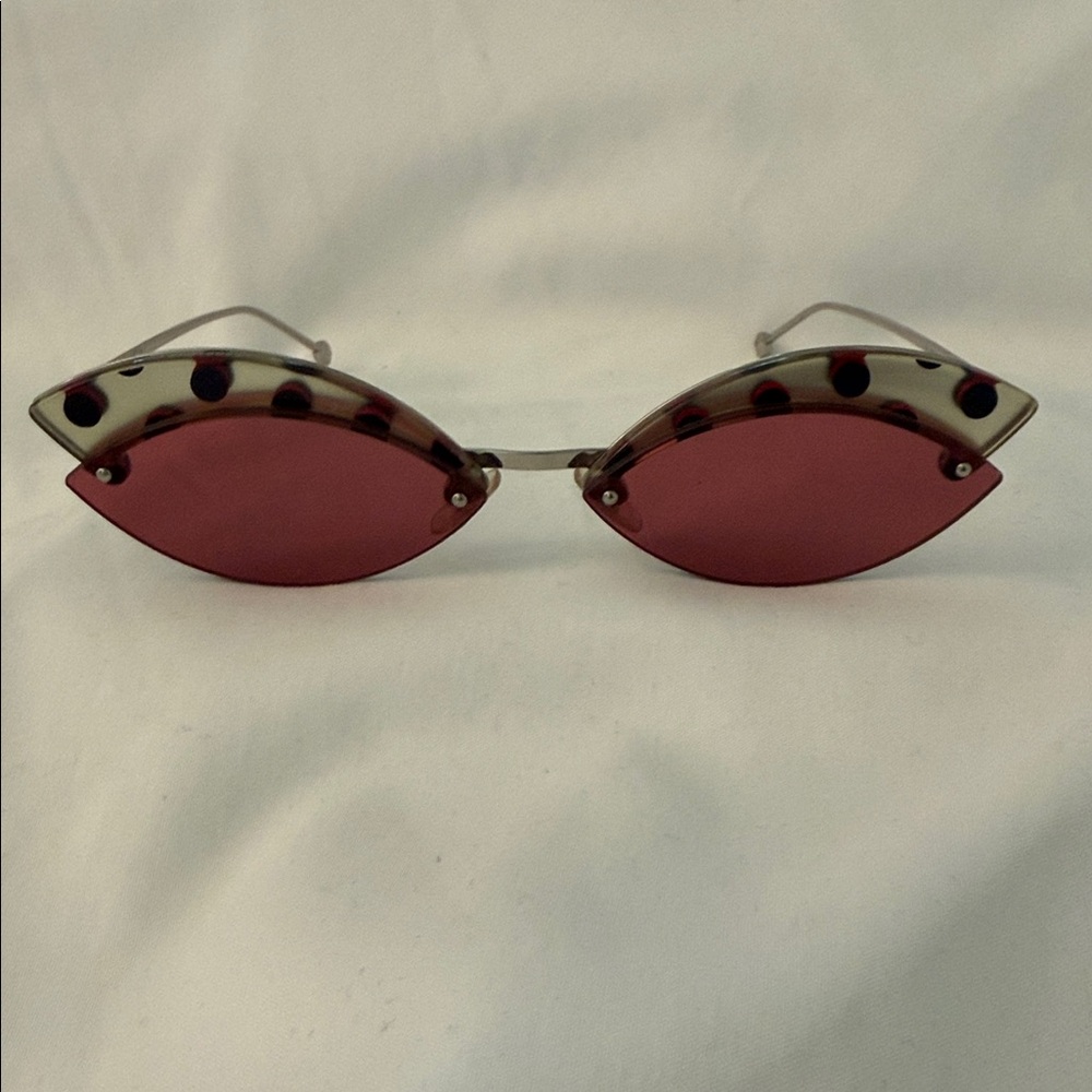 Fendi Stylish Polka Dot Sunglasses - Pink and Black